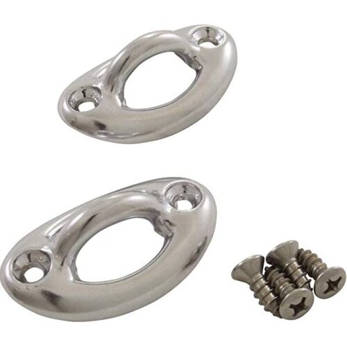 Permacast PI-70 Set Of Chrome Plated Brass Coping Mount Oval Rope Eyes