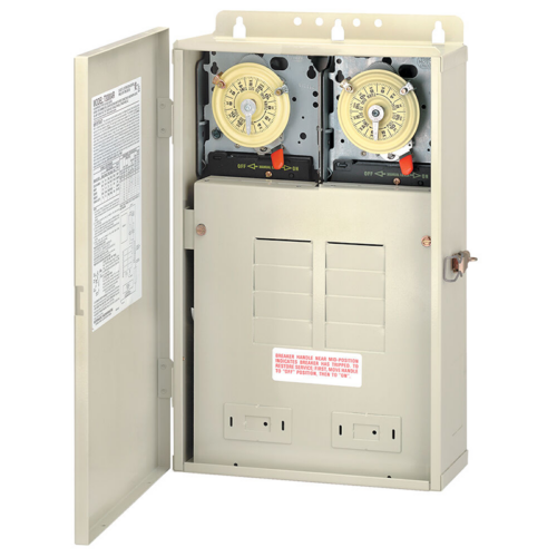 Intermatic T30404R 100 Amp Subpanel With 2 T104 Timers
