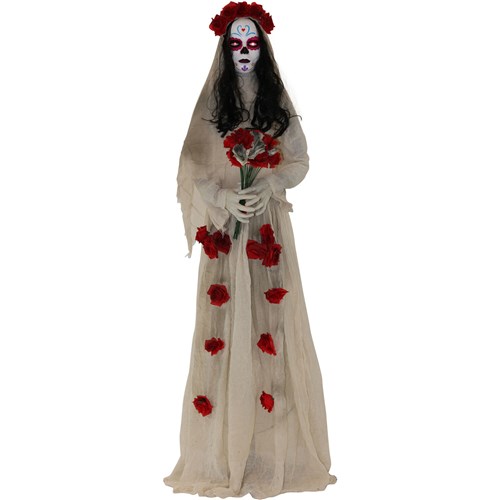 Haunted Hill Farm HHDODLADY-3FLS 66" Animated Standing Day of the Dead Bride