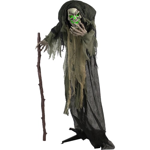 Haunted Hill Farm HHSKEL-7FLSA 62" Animated Standing Skeleton Reaper