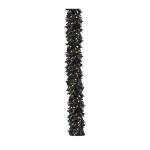 Haunted Hill Farm HH072TINGL-5BL1 6' Black Tinsel Garland