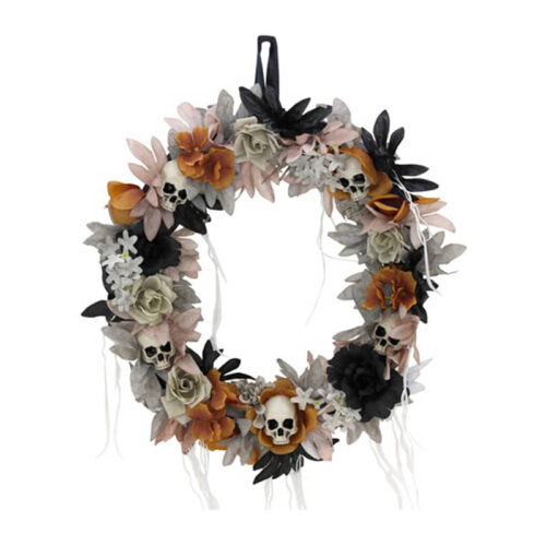 Haunted Hill Farm HHWRTHSKL-7 22" Skull Wreath