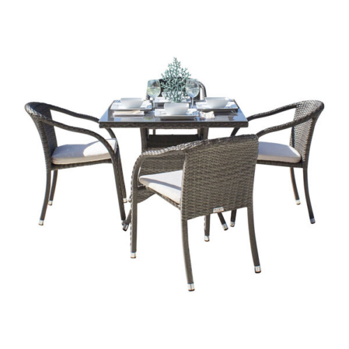 Hospitality Rattan Ultra 5-Piece Stackable Armchair Dining Set