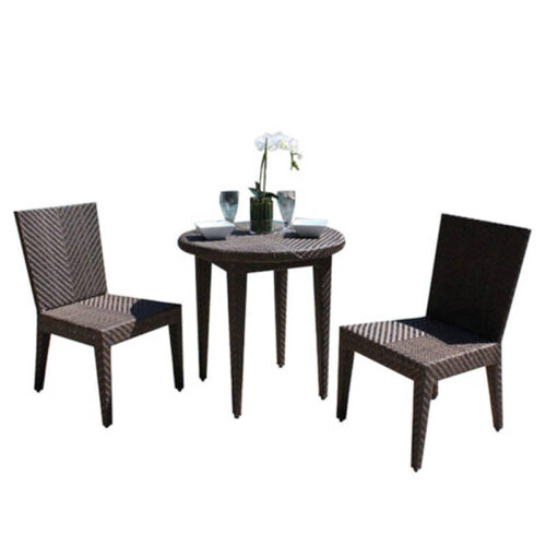 Hospitality Rattan Soho 3-Piece Dining Side Chair Bistro Set