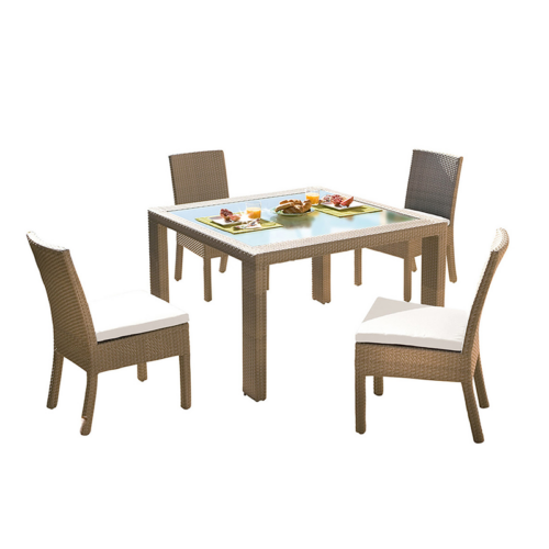 Hospitality Rattan Rubix 5-Piece Side Chair Dining Set
