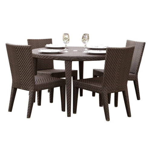 Soho 5-Piece Round Dining Side Chair Set with Cushions