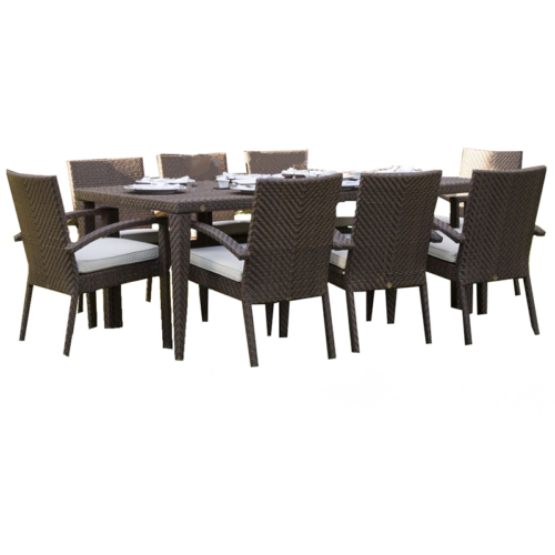 Hospitality Rattan Soho 9-Piece Dining Arm Chair Set