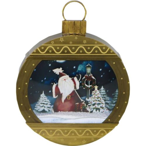 Christmas Time 23 Christmas Ornament with Santa Scene Light and Music 1