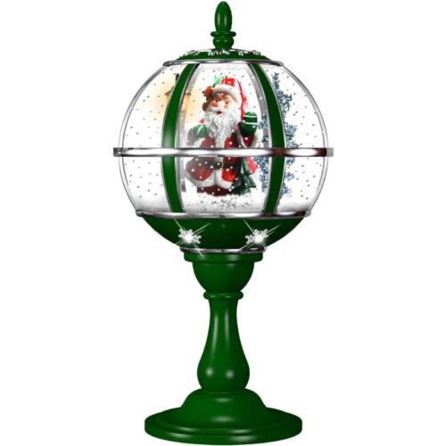 Christmas Time 23H Tabletop Snowy Santa Globe 1