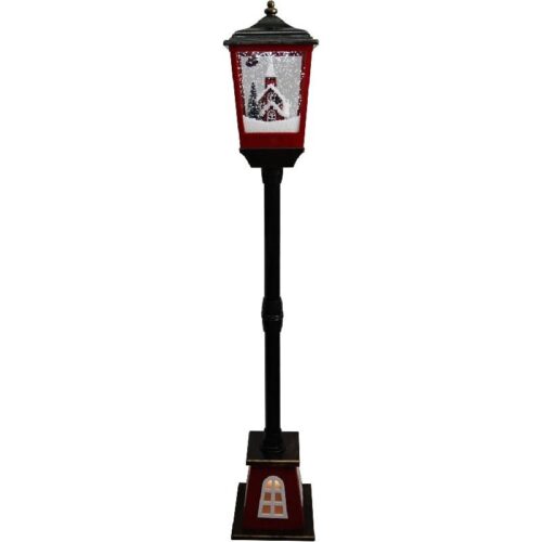 Christmas Time 53 Snowing Streetlamp with Flying Snowing Santa Scene and Bottom Light 1