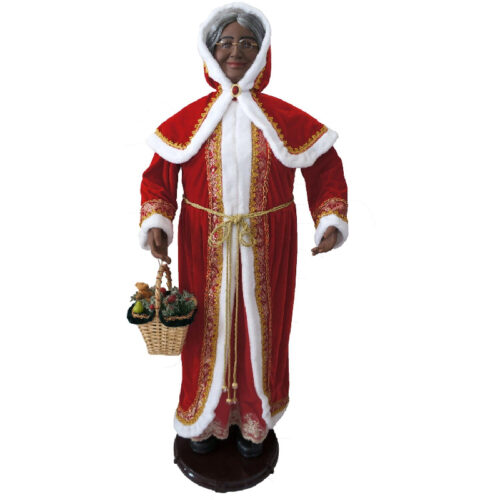 Christmas Time 58 African American Mrs Claus Holding Basket 1