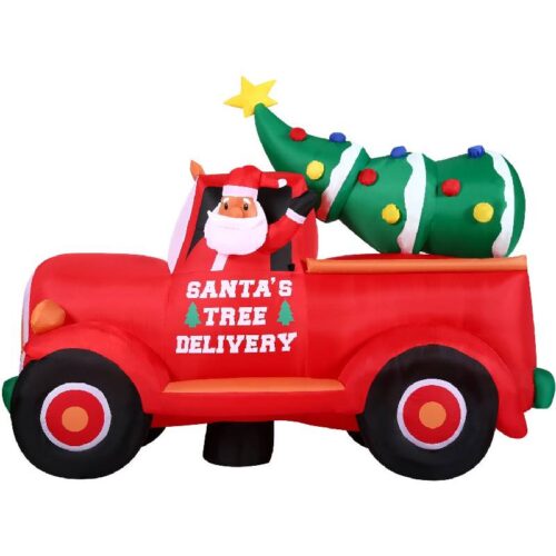Christmas Time 6 Inflatable Christmas Pickup Truck with Tree and Lights 1