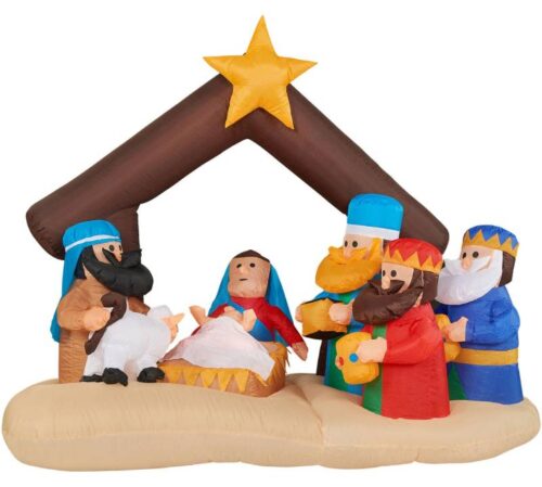 Christmas Time 6.5 Inflatable Nativity Scene with Lights 2
