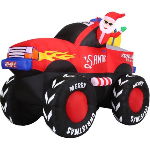 Christmas Time 7 Inflatable Santa in Monster Truck with Lights 1