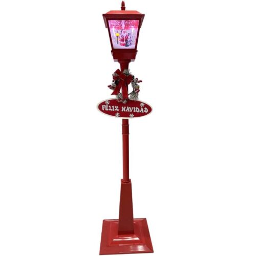 Christmas Time 71 Square Street Lamp Snowy Santa with Let It Snow and Feliz Navidad Music 1