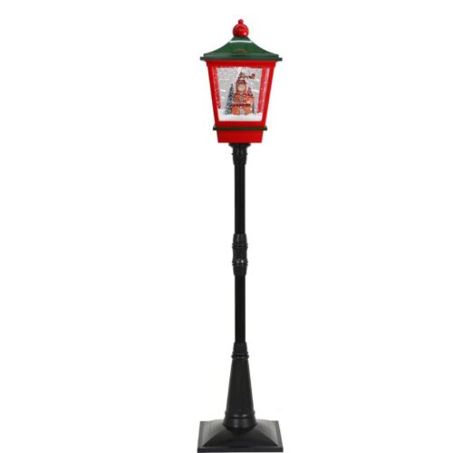 Christmas Time 72 Snowing Verticial Streetlamp with Flying Snowing Santa Scene 1