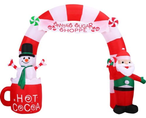 Christmas Time 9 Inflatable Candycane Arch with Lights 2