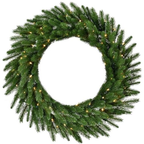 Fraser Hill Farm 24" Green Fir Wreath with Warm White LED Lights 1