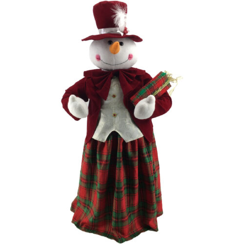 Fraser Hill Farm 36 Carolling Mrs. Snowman Holding Gift with Music 1