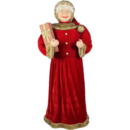 Fraser Hill Farm 59_ Mrs. Claus in Red Outfit with Gift 1