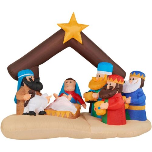 Fraser Hill Farm 6.5 Inflatable Nativity Scene with Lights 1