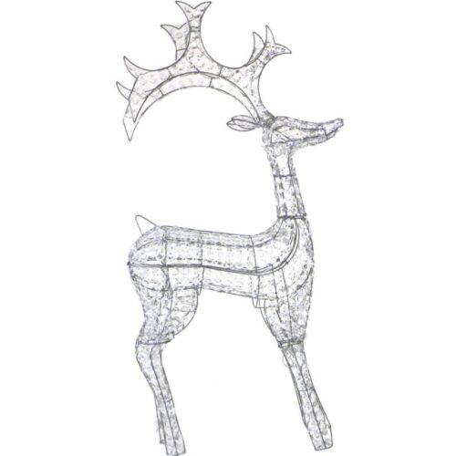 Fraser Hill Farm 61.5" Crystal Reindeer with 120 White LED Lights and Controller 1