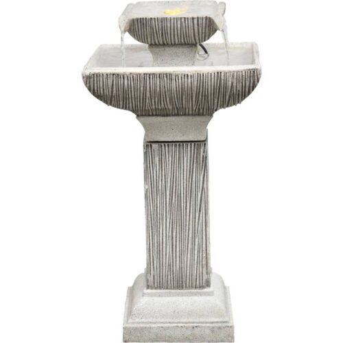 Hanover HAN026FNTN-01 26in Two Tier Pedestal Polyresin Fountain with Lights 1