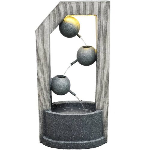 Hanover HAN040FNTN-01 40in Three Tier Cascade Polyresin Fountain with Lights 1