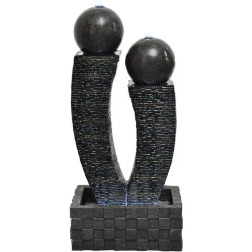 Hanover HAN046FNTN-01 46in Two Sphere Polyresin Fountain with Lights 1