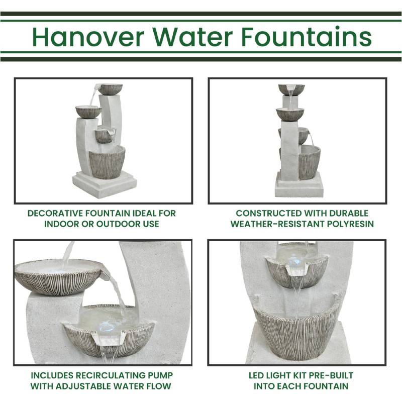 Hanover HAN046FNTN-02 42in Polyresin Fountain with Lights 4