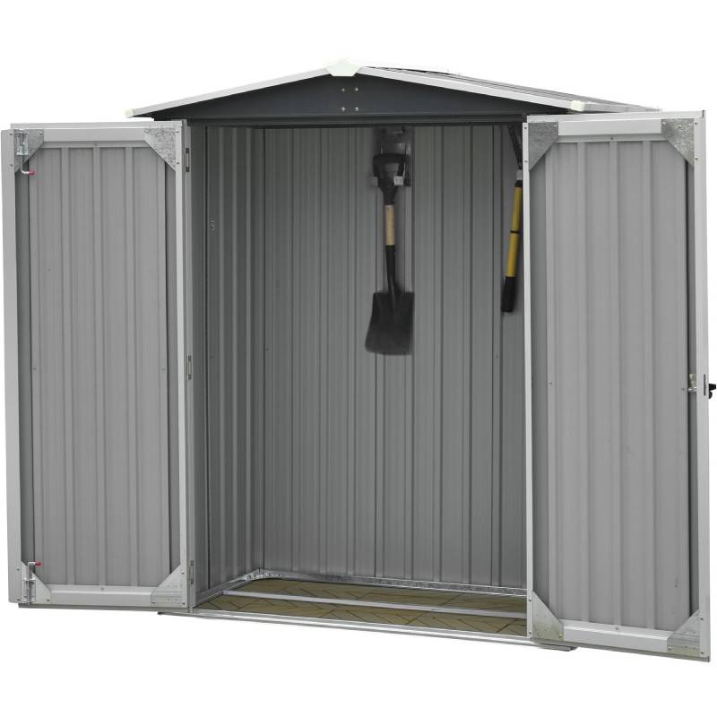 Hanover HANAPEXSHD-GW Galvanized Steel APEX Patio Storage Shed 3 x 5 x 6 3