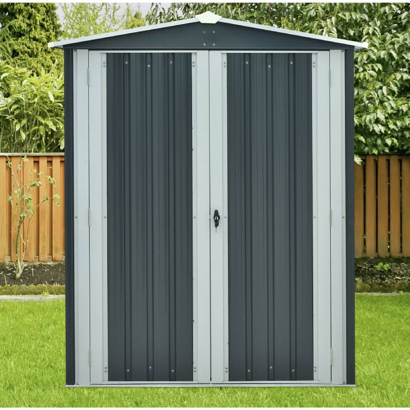 Hanover HANAPEXSHD-GW Galvanized Steel APEX Patio Storage Shed 3 x 5 x 6 4