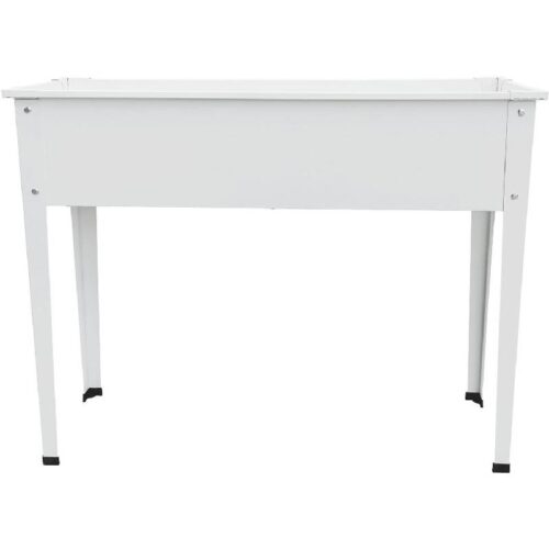 Hanover HANRSGB-2WHT Galvanized Steel Raised Planter Bed with Legs 40 x 12 x 31 1