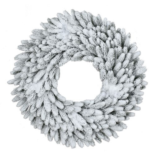 Fraser Hill Farm 24" Icy Frost Snow Flocked Wreath