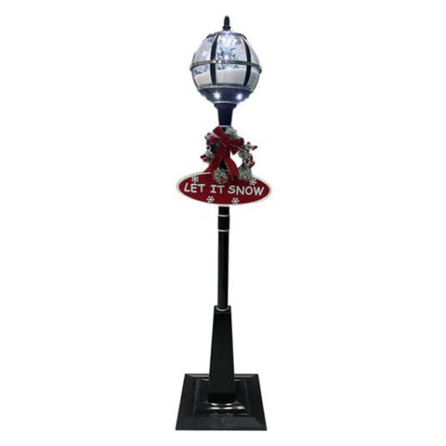 Fraser Hill Farm 69" Christmas Tree Snow Globe Lantern with Let It Snow and Merry Xmas Music