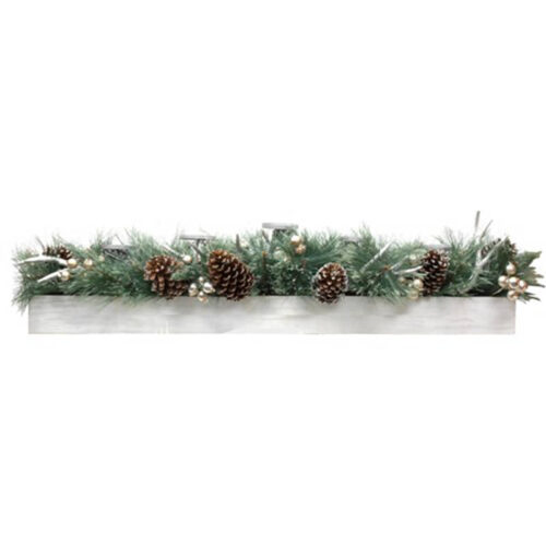 Fraser Hill Farm 42" Silver Antler Candle Holder Centerpiece