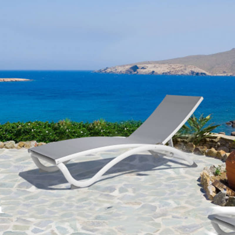 Pelican Reef Helix Set Stackable Grey Sling Chaise Lounge