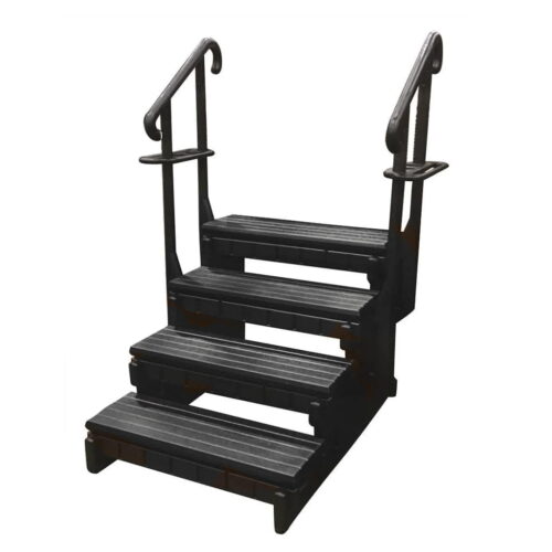 Black 4 Tread Spa Steps