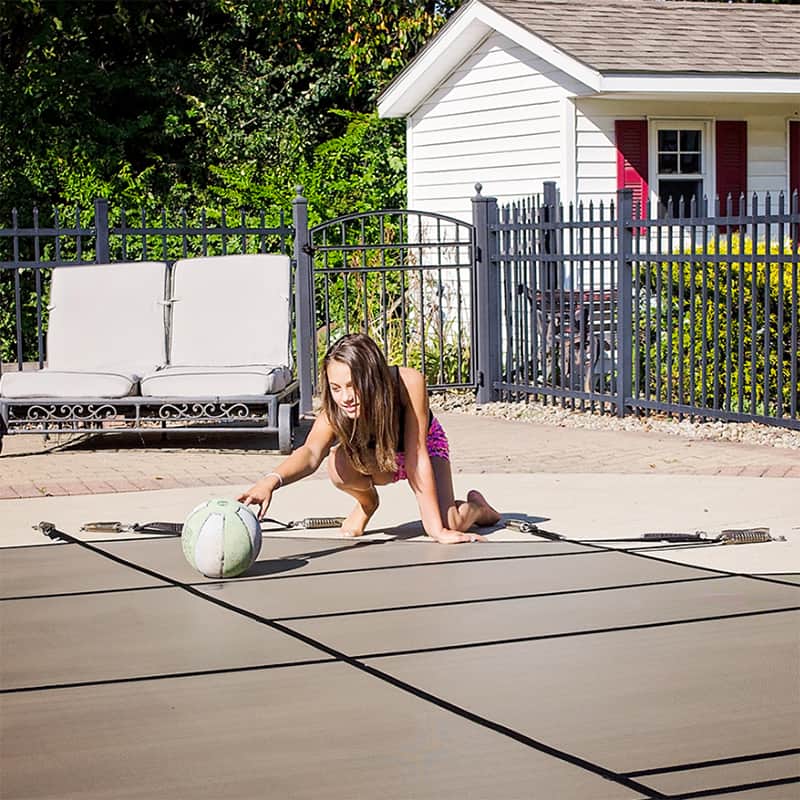 18’6″ x 36’6″ GLI Secur-A-Pool Mesh GRECIAN Safety Cover with Center End Step