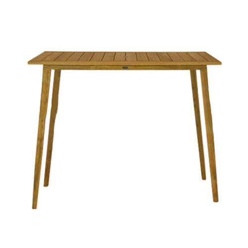 Umbrella hole can be adjusted from 1 1/2 to 2 inches in diameter Handcrafted with mortise-and-tenon joints Rustproof stainless-steel hardware Grade A Plantation Teak Rich in natural oils Resistant to rotting and bug infestation Harvested responsibly with minimal environmental impact Minimal assembly required