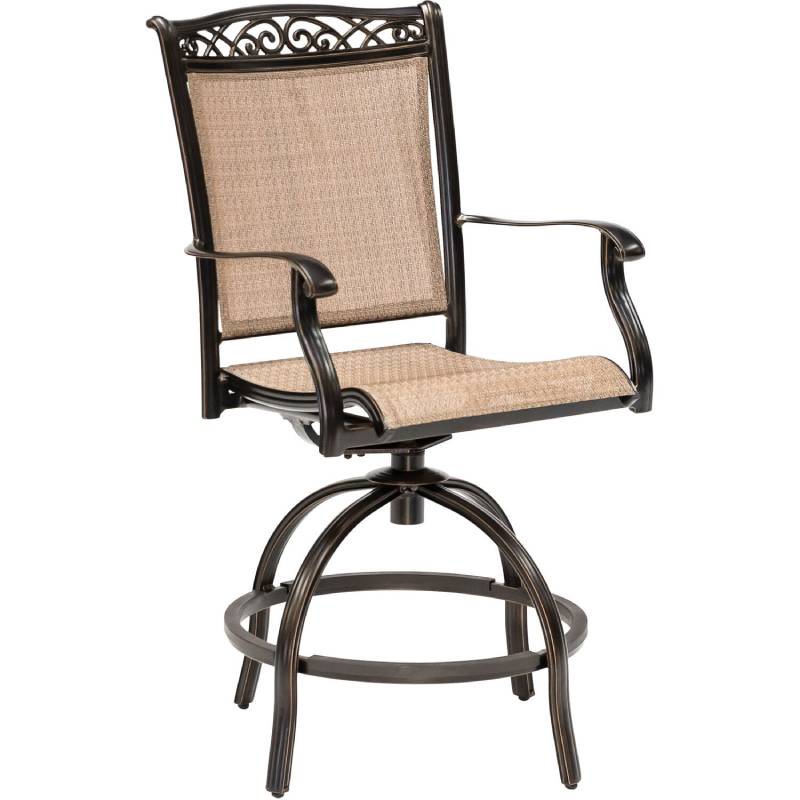 Hanover Fontana 7pc Fire Pit Dining Set 8