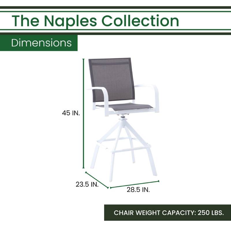 Hanover Naples Aluminum Sling Bar Chair Set 2