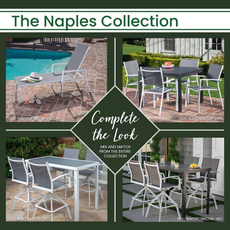 Hanover Naples Aluminum Sling Bar Chair Set5