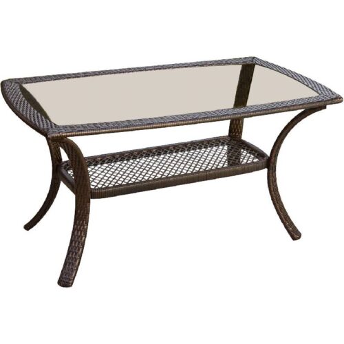 Hanover Orleans Woven Coffee Table with Glass Top 1