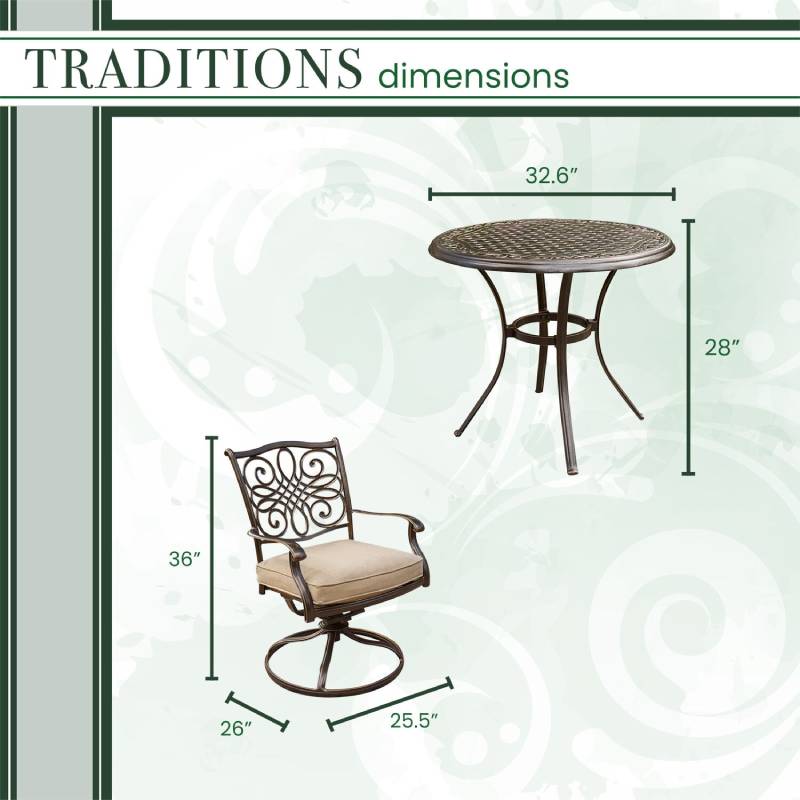 Hanover Traditions 3pc Dining Set 4