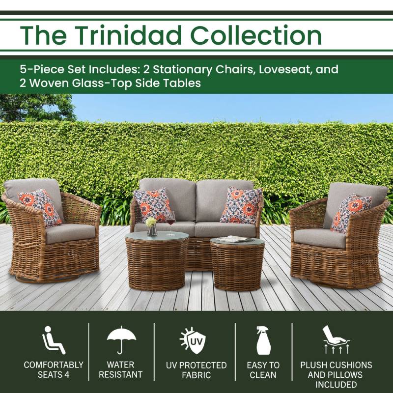 Hanover Trinidad 5pc Deep Seating Set 3