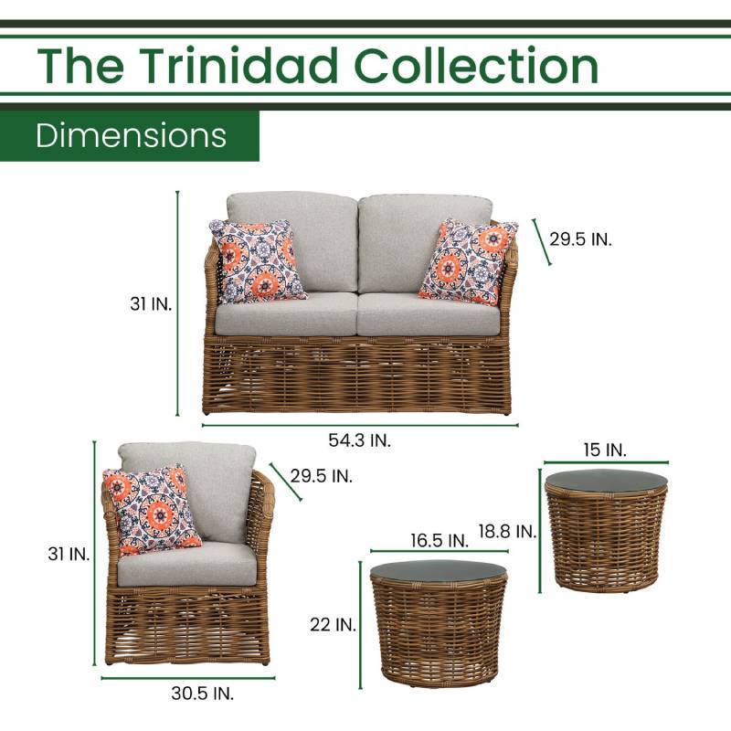 Hanover Trinidad 5pc Deep Seating Set 4