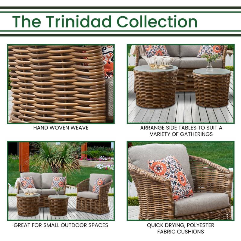 Hanover Trinidad 5pc Deep Seating Set 5