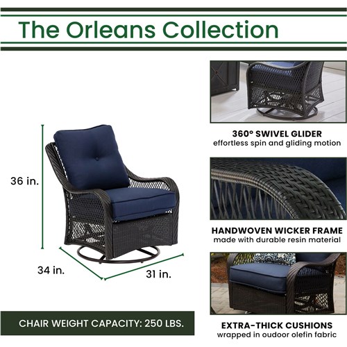 Orleans 5 Piece Fire Pit Dining Set - Image 5