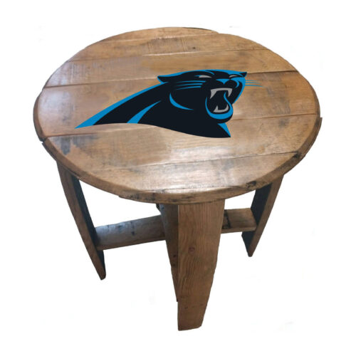 Imperial Carolina Panthers Oak Barrel End Table